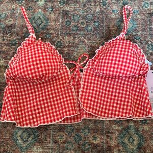 Target Red and White bathing suit Top
